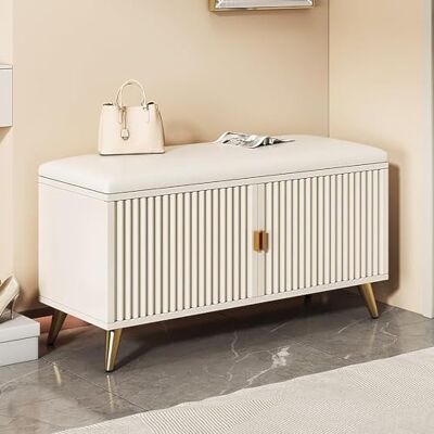 SERZHVFD Banc de rangement à chaussures, avec porte, organiseur de chaussures moderne et fin pour talons hauts, entrées, couloirs, placards – Banc à chaussures avec siège SERZHVFD Banc de rangement à chaussures, avec porte, organiseur de chaussures moderne et fin pour talons hauts, entrées, couloirs, placards – Banc à chaussures avec siège