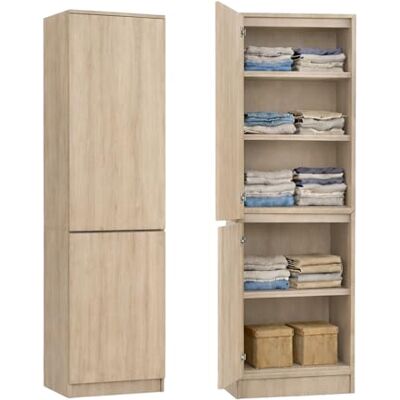 Home Collective Multifunctionele kast met 2 deuren en 5 planken kast voor slaapkamer, hal of kantoor 50x40x180 cm (BxDxH) Sonoma Home Collective Multifunctionele kast met 2 deuren en 5 planken kast voor slaapkamer, hal of kantoor 50x40x180 cm (BxDxH) Sonoma