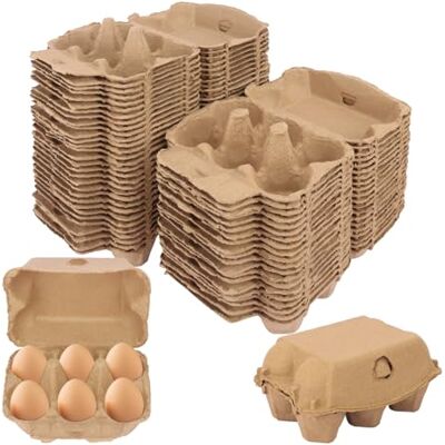 IHDYPPEW Lot de 50 paniers à œufs, demi-douzaine de cartons à œufs, boîtes à œufs en papier, support à œufs pouvant contenir 6 œufs chacun pour un stockage, un transport et une présentation en toute IHDYPPEW Lot de 50 paniers à œufs, demi-douzaine de cartons à œufs, boîtes à œufs en papier, support à œufs pouvant contenir 6 œufs chacun pour un stockage, un transport et une présentation en toute