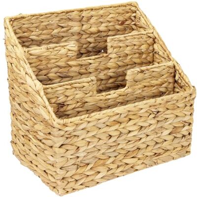 HMF Porte-journaux tressé en jacinthe d'eau 3 compartiments 35 x 24 x 32 cm HMF Porte-journaux tressé en jacinthe d'eau 3 compartiments 35 x 24 x 32 cm