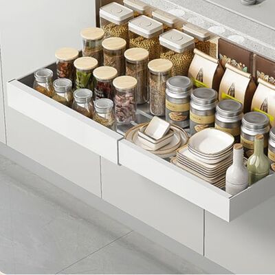 Zstar Tiroir de cuisine télescopique extensible en acier au carbone Organiseur de placard à tirer Organiseur de placard extensible pour armoires de cuisine 32-52 cm l x 42 cm P x 7,5 cm H Zstar Tiroir de cuisine télescopique extensible en acier au carbone Organiseur de placard à tirer Organiseur de placard extensible pour armoires de cuisine 32-52 cm l x 42 cm P x 7,5 cm H