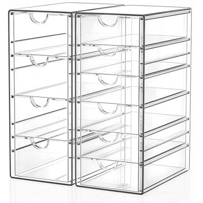 GoMaihe Organisateur de maquillage avec 10 tiroirs, 2 accessoires transparents, résistant à la poussière et rangement pour tiroir GoMaihe Organisateur de maquillage avec 10 tiroirs, 2 accessoires transparents, résistant à la poussière et rangement pour tiroir