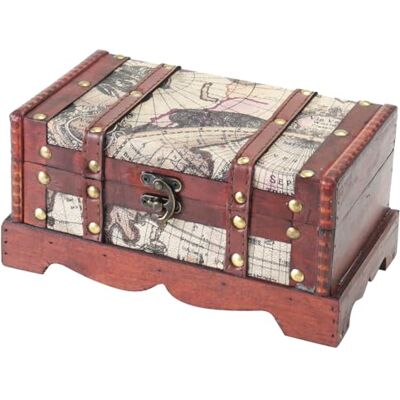 HMF 6408-123 Coffre au trésor en bois 23 x 13 x 11 cm Petit Amérique HMF 6408-123 Coffre au trésor en bois 23 x 13 x 11 cm Petit Amérique