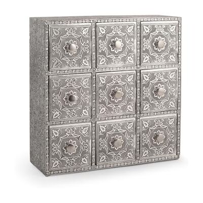 H&H Giaya Commode en bois et aluminium, 9 places, 10 x 30 cm H&H Giaya Commode en bois et aluminium, 9 places, 10 x 30 cm