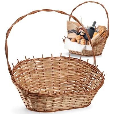 KADAX Panier cadeau universel, en osier, de qualité supérieure, à anses, à bouteilles, à bonbons, de rangement tressé, de présentation (naturel, grand) KADAX Panier cadeau universel, en osier, de qualité supérieure, à anses, à bouteilles, à bonbons, de rangement tressé, de présentation (naturel, grand)