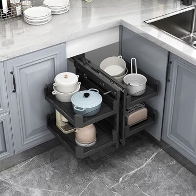 WanLimneo Meuble d'angle avec 4 paniers de rangement extensibles pour meuble de cuisine WanLimneo Meuble d'angle avec 4 paniers de rangement extensibles pour meuble de cuisine
