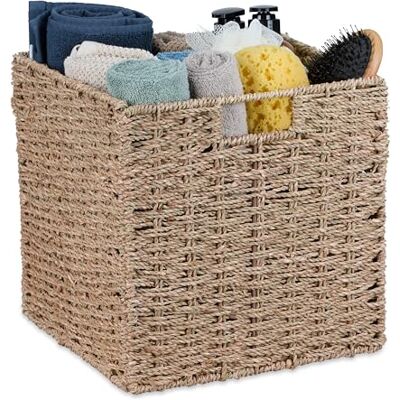 Relaxdays Panier de rangement en jonc de mer tressé Panier de rangement pour salle de bain Dimensions (H x l x P) : 30 x 30 x 30 cm Panier tressé Naturel Relaxdays Panier de rangement en jonc de mer tressé Panier de rangement pour salle de bain Dimensions (H x l x P) : 30 x 30 x 30 cm Panier tressé Naturel