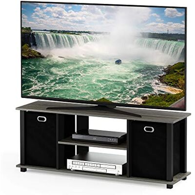 Furinno Econ entertainment Center Bacs de Rangement, Chêne Français Gris Noir, One Size Furinno Econ entertainment Center Bacs de Rangement, Chêne Français Gris Noir, One Size
