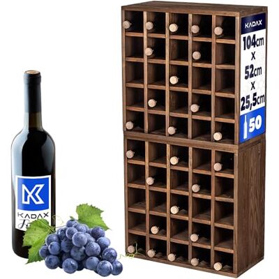 KADAX Étagère à vin en bois 52 x 25,5 x 104 cm Support à vin empilable Étagère pour bouteilles Armoire à vin naturelle rustique Peu encombrante Fabriqué en UE Montage facile KADAX Étagère à vin en bois 52 x 25,5 x 104 cm Support à vin empilable Étagère pour bouteilles Armoire à vin naturelle rustique Peu encombrante Fabriqué en UE Montage facile