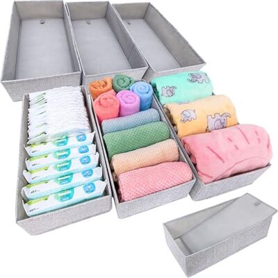 SIMPLE JOY ® Organisateur HEMNES 160cm (6 compartiments) FileFolding Lot de 6, rangement de tiroir adapté et compatible avec Ikea Commode à langer SIMPLE JOY ® Organisateur HEMNES 160cm (6 compartiments) FileFolding Lot de 6, rangement de tiroir adapté et compatible avec Ikea Commode à langer