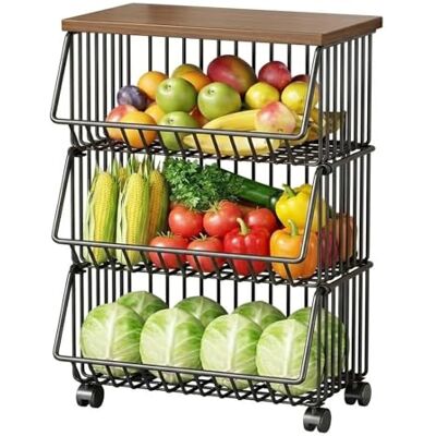 NexaGeniX Chariot de Rangement Chariot de rangement roulant, panier fruits cuisine et étagère d'organisation jouets collation salon(S) NexaGeniX Chariot de Rangement Chariot de rangement roulant, panier fruits cuisine et étagère d'organisation jouets collation salon(S)