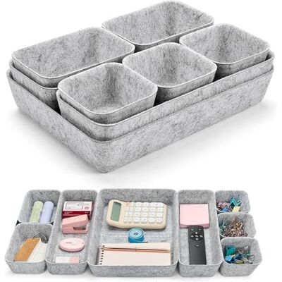 Lureon Organisateur de Tiroir en Feutre, Set de 8 Bacs – Compartiment Rangement Tiroir pour Vetement, Couverts, Maquillage, Pour Armoire, Commode, Coiffeuse, Cuisine, Salle de Bain, Bureau, Maison Lureon Organisateur de Tiroir en Feutre, Set de 8 Bacs – Compartiment Rangement Tiroir pour Vetement, Couverts, Maquillage, Pour Armoire, Commode, Coiffeuse, Cuisine, Salle de Bain, Bureau, Maison