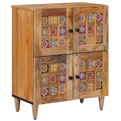 vidaXL Buffet avec porte Naturel 60 x 33 x 75 cm Bois de mangue massif, Rangement pour salle à manger, buffet moderne, design rectangulaire, unité élégante et durable vidaXL Buffet avec porte Naturel 60 x 33 x 75 cm Bois de mangue massif, Rangement pour salle à manger, buffet moderne, design rectangulaire, unité élégante et durable