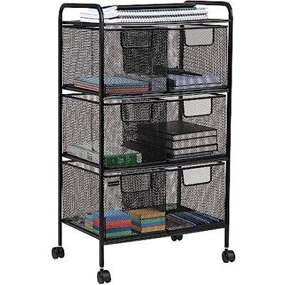 Mind Reader 6DRMESH-BLK Panier de rangement à 6 tiroirs en maille métallique Noir Mind Reader 6DRMESH-BLK Panier de rangement à 6 tiroirs en maille métallique Noir