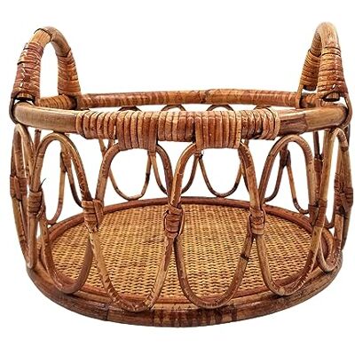 Uqezagpa Panier en rotin pour photographie de nouveau-né, accessoire fait main pour capturer des moments précieux avec vos accessoires de photographie de nouveau-né Uqezagpa Panier en rotin pour photographie de nouveau-né, accessoire fait main pour capturer des moments précieux avec vos accessoires de photographie de nouveau-né