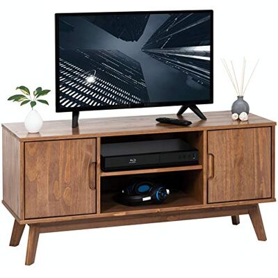 IDIMEX Meuble TV bas Tivoli en bois massif Couleurs châtaignes laquées Meuble TV au design scandinave Meuble TV de style scandinave nordique En bois massif 2 portes IDIMEX Meuble TV bas Tivoli en bois massif Couleurs châtaignes laquées Meuble TV au design scandinave Meuble TV de style scandinave nordique En bois massif 2 portes