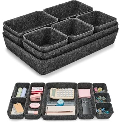 Lureon Organisateur de Tiroir en Feutre, Set de 8 Bacs – Compartiment Rangement Tiroir pour Vetement, Couverts, Maquillage, Pour Armoire, Commode, Coiffeuse, Cuisine, Salle de Bain, Bureau, Maison Lureon Organisateur de Tiroir en Feutre, Set de 8 Bacs – Compartiment Rangement Tiroir pour Vetement, Couverts, Maquillage, Pour Armoire, Commode, Coiffeuse, Cuisine, Salle de Bain, Bureau, Maison