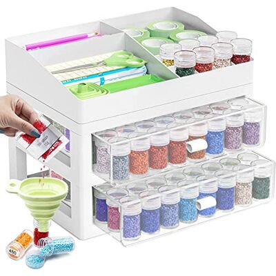 ARTDOT Boîte de Rangement pour Peinture Diamant 5D, 96 Emplacements ARTDOT Boîte de Rangement pour Peinture Diamant 5D, 96 Emplacements
