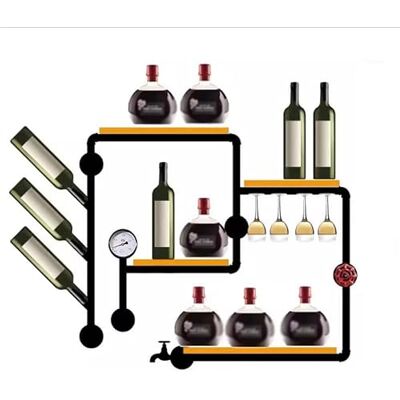 Kf2vBt7dP Support de stockage de vin Étagères à tuyaux en fer de Style industriel, décoration murale créative, armoire vin, casier mural for la maison Kf2vBt7dP Support de stockage de vin Étagères à tuyaux en fer de Style industriel, décoration murale créative, armoire vin, casier mural for la maison
