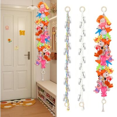 Galenecx 2 Pièces Rangement Peluche, 2M Range Peluche avec 40 Pinces en Métal, Organisateur Suspendu pour Chambre d'enfant, Chaîne de rangement, pour Stocker des Photos et des Jouets Galenecx 2 Pièces Rangement Peluche, 2M Range Peluche avec 40 Pinces en Métal, Organisateur Suspendu pour Chambre d'enfant, Chaîne de rangement, pour Stocker des Photos et des Jouets