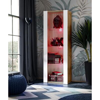 Komodee Vitrine Tivoli A2 Wotan/Blanc 55x159x35 cm Komodee Vitrine Tivoli A2 Wotan/Blanc 55x159x35 cm