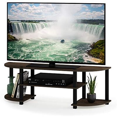Centre de Divertissement TV Large Furinno Turn-S-Tube - Gain de Place, Montage Facile, 3 Étagères Centre de Divertissement TV Large Furinno Turn-S-Tube - Gain de Place, Montage Facile, 3 Étagères