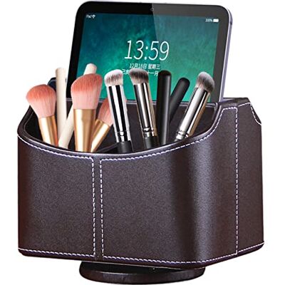 XNONE Support de télécommande rotatif à 360 °, 5 pièces, table de chevet en cuir PU, organisateur de bureau multifonctionnel, organisateur de bureau, boîte de rangement pour iPad XNONE Support de télécommande rotatif à 360 °, 5 pièces, table de chevet en cuir PU, organisateur de bureau multifonctionnel, organisateur de bureau, boîte de rangement pour iPad
