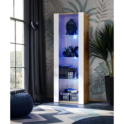 Komodee Vitrine Tivoli A1 Wotan/Blanc 55x159x35 cm Komodee Vitrine Tivoli A1 Wotan/Blanc 55x159x35 cm