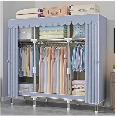 CZAOERXB Armoire de placard portable de 167,6 cm et rangement avec 3 étagères et 3 tiges de suspension pour suspendre les vêtements Armoire en acier de 26 mm Organisateur de vêtements (couleur : D, CZAOERXB Armoire de placard portable de 167,6 cm et rangement avec 3 étagères et 3 tiges de suspension pour suspendre les vêtements Armoire en acier de 26 mm Organisateur de vêtements (couleur : D,