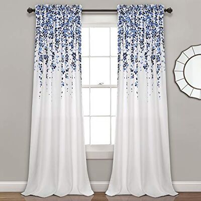 Lush Decor Lot de 2 panneaux de rideaux occultants pour salon, salle à manger, chambre à coucher (paire), 132,1 cm de large x 213,4 cm de long, bleu marine et bleu Lush Decor Lot de 2 panneaux de rideaux occultants pour salon, salle à manger, chambre à coucher (paire), 132,1 cm de large x 213,4 cm de long, bleu marine et bleu