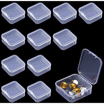 Rebanky Lot de 12 petites boîtes de rangement en plastique transparentes Petites boîtes carrées en plastique avec couvercle pour perles, bijoux, petits articles, pastilles, 55 x 55 x 20 mm Rebanky Lot de 12 petites boîtes de rangement en plastique transparentes Petites boîtes carrées en plastique avec couvercle pour perles, bijoux, petits articles, pastilles, 55 x 55 x 20 mm