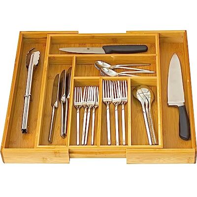 HOME IT Organiseur de tiroir à couverts extensible, séparateur de tiroir à couverts, organisateur de tiroir de cuisine joli porte-couverts HOME IT Organiseur de tiroir à couverts extensible, séparateur de tiroir à couverts, organisateur de tiroir de cuisine joli porte-couverts