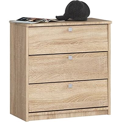 AKORD Armoire à chaussures avec 4 étagères et 3 portes rabattables Meuble de rangement fermé Banc Rangement (l x H x P) : 60 x 62 x 31 cm Poids : 21 kg AKORD Armoire à chaussures avec 4 étagères et 3 portes rabattables Meuble de rangement fermé Banc Rangement (l x H x P) : 60 x 62 x 31 cm Poids : 21 kg