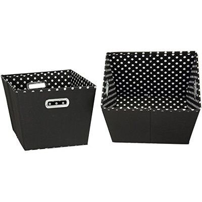 Household Essentials 19KDBLK-1 Lot de 2 paniers de rangement décoratifs coniques de taille moyenne Mini pois noirs et blancs Household Essentials 19KDBLK-1 Lot de 2 paniers de rangement décoratifs coniques de taille moyenne Mini pois noirs et blancs