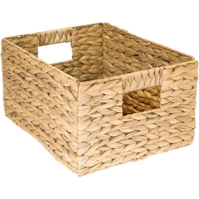 HMF Panier de rangement pliable, tressé, en jacinthe d'eau et jonc de mer, taille L, 36 x 28 x 20 cm HMF Panier de rangement pliable, tressé, en jacinthe d'eau et jonc de mer, taille L, 36 x 28 x 20 cm
