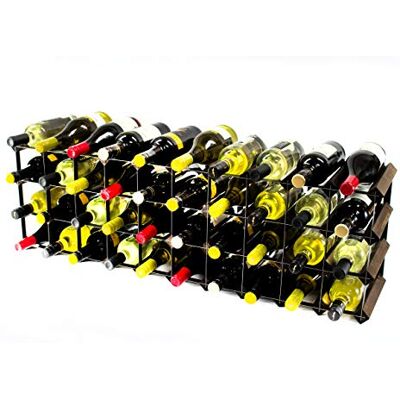 Cranville wine racks Bois classique placard 30/40 de la bouteille chêne teinté foncé dessus et support en métal noir de vin prêt assemblé Cranville wine racks Bois classique placard 30/40 de la bouteille chêne teinté foncé dessus et support en métal noir de vin prêt assemblé