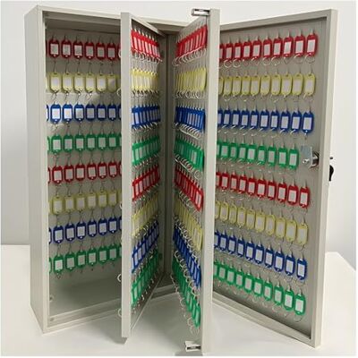 ETUELNOPT Organisateur de clés d'acier, Téléphone en acier et armoire à clés avec serrure 24 fentes argent blanc tailles multiples(Silver,50 bits) ETUELNOPT Organisateur de clés d'acier, Téléphone en acier et armoire à clés avec serrure 24 fentes argent blanc tailles multiples(Silver,50 bits)