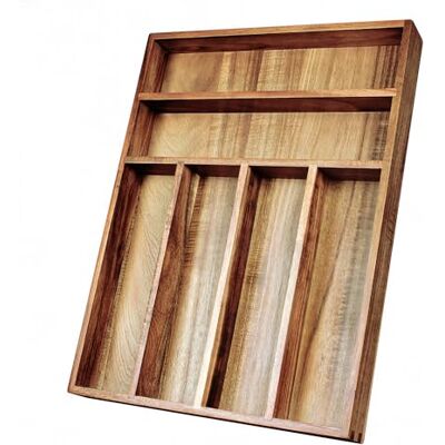 KITEISCAT Organiseur de cuisine en bois d'acacia pour tiroir, organisateur d'ustensiles de cuisine, 6 séparateurs KITEISCAT Organiseur de cuisine en bois d'acacia pour tiroir, organisateur d'ustensiles de cuisine, 6 séparateurs