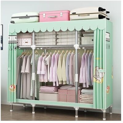 CZAOERXB Armoire de placard portable de 167,6 cm et rangement avec 3 étagères et 3 tiges de suspension pour suspendre les vêtements Armoire en acier de 26 mm Organisateur de vêtements (couleur : C, CZAOERXB Armoire de placard portable de 167,6 cm et rangement avec 3 étagères et 3 tiges de suspension pour suspendre les vêtements Armoire en acier de 26 mm Organisateur de vêtements (couleur : C,