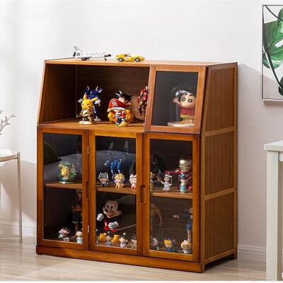 YFWOKSL Vitrine en acrylique pour objets de collection Vitrine transparente Cadre en bambou Porte en acrylique scellée, résistante à la poussière et à forte capacité de charge YFWOKSL Vitrine en acrylique pour objets de collection Vitrine transparente Cadre en bambou Porte en acrylique scellée, résistante à la poussière et à forte capacité de charge