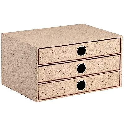 Rössler SOHO Boîte de rangement à 3 tiroirs, en papier, format A4, organisateur de bureau, tiroirs, accessoires de bureau et fournitures de bureau, 34 x 25 x 19 cm, 1 pièce, Couleur : cacao Rössler SOHO Boîte de rangement à 3 tiroirs, en papier, format A4, organisateur de bureau, tiroirs, accessoires de bureau et fournitures de bureau, 34 x 25 x 19 cm, 1 pièce, Couleur : cacao