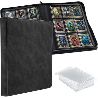 Wigearss Toploader Classeur 216 cartes 9 compartiments avec fermeture éclair Wigearss Toploader Classeur 216 cartes 9 compartiments avec fermeture éclair