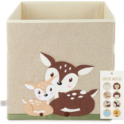 BIECO Boîte de rangement pour enfants Motif cerf env. 36 l Pliable Coffre à jouets mignonne pour étagère Kallax 33 x 33 x 33 cm BIECO Boîte de rangement pour enfants Motif cerf env. 36 l Pliable Coffre à jouets mignonne pour étagère Kallax 33 x 33 x 33 cm