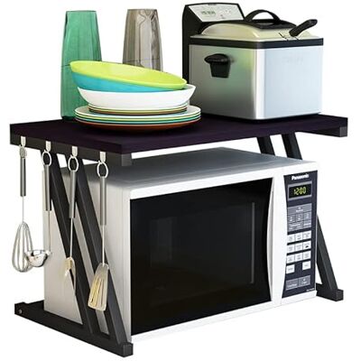 LANTUS Étagère extensible pour four à Micro ondes avec Crochets de Suspension Support à micro-ondes Organisateur de Rangement de Cuisine-57 * 38 * 38cm Z-Black LANTUS Étagère extensible pour four à Micro ondes avec Crochets de Suspension Support à micro-ondes Organisateur de Rangement de Cuisine-57 * 38 * 38cm Z-Black