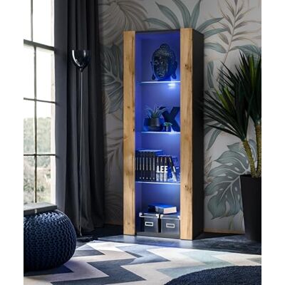 Komodee Vitrine Tivoli A1 Noir/Wotan 55x159x35 cm Komodee Vitrine Tivoli A1 Noir/Wotan 55x159x35 cm