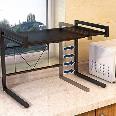 LANTUS Étagère extensible pour micro-ondes, jusqu'à 25 kg, étagère de cuisine debout pour micro-ondes, boîtes à épices (noir, 1 pièce) LANTUS Étagère extensible pour micro-ondes, jusqu'à 25 kg, étagère de cuisine debout pour micro-ondes, boîtes à épices (noir, 1 pièce)