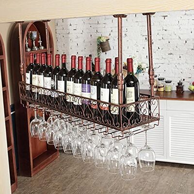 LYXSDMN Support à vin suspendu pour comptoir de bar, support de vin, support de vin pour restaurant et bar, support de décoration de gobelet, cintre suspendu, étagère à fleurs, hauteur réglable pour LYXSDMN Support à vin suspendu pour comptoir de bar, support de vin, support de vin pour restaurant et bar, support de décoration de gobelet, cintre suspendu, étagère à fleurs, hauteur réglable pour