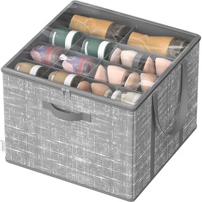 SONGMICS Organisateur de Chaussures, jusqu'à 16 Paires, Boîte de Rangement pour Chaussures, Poignées, Couvercle Transparent, pour Chambre, Entrée, Armoire, Gris Jonc LSP601G01 SONGMICS Organisateur de Chaussures, jusqu'à 16 Paires, Boîte de Rangement pour Chaussures, Poignées, Couvercle Transparent, pour Chambre, Entrée, Armoire, Gris Jonc LSP601G01