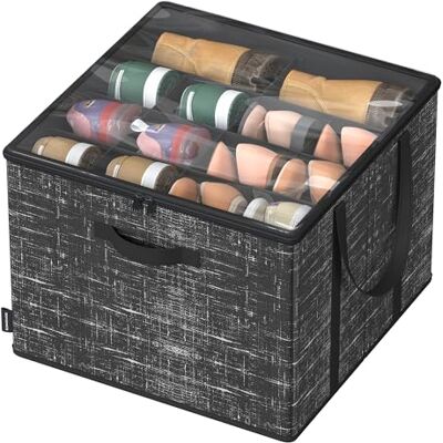 SONGMICS Organisateur de Chaussures, jusqu'à 16 Paires, Boîte de Rangement pour Chaussures, Poignées, Couvercle Transparent, pour Chambre, Entrée, Armoire, Noir d’Encre LSP601B01 SONGMICS Organisateur de Chaussures, jusqu'à 16 Paires, Boîte de Rangement pour Chaussures, Poignées, Couvercle Transparent, pour Chambre, Entrée, Armoire, Noir d’Encre LSP601B01