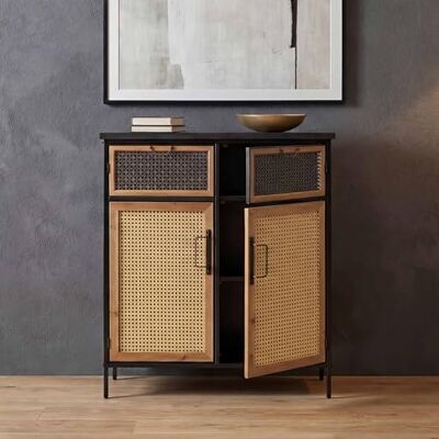Mendler HWC-O79 Commode d'apothicaire avec compartiments de rangement, look shabby vintage, 94 x 80 x 35 cm, aspect rotin Mendler HWC-O79 Commode d'apothicaire avec compartiments de rangement, look shabby vintage, 94 x 80 x 35 cm, aspect rotin